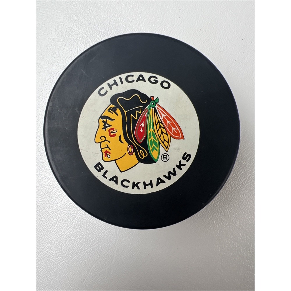 Vintage Chicago Blackhawks NHL Hockey Puck Trench Mfg Made in Czechoslovakia